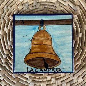 “La Campana” Loteria Talavera Hand Painted Tile Coaster